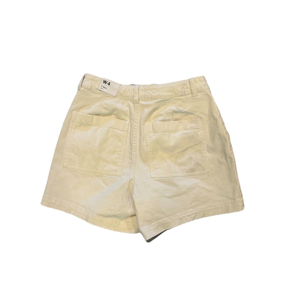 Alpine Design Women’s W Mixed Fabric Shorts Size 4 Off-White High Rise 5” Inseam - Picture 3 of 4